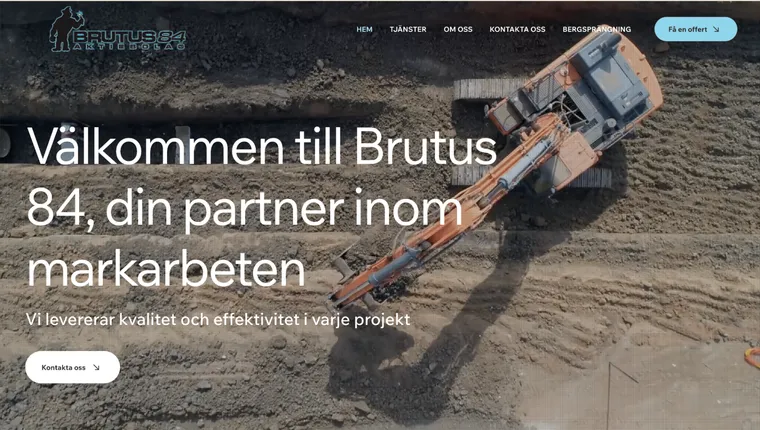 Brutus84 hemsida – markarbeten och bergsprängning